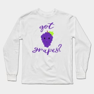 Got Grapes? Deliciously Cute Smiley Happy Face Fruit Long Sleeve T-Shirt